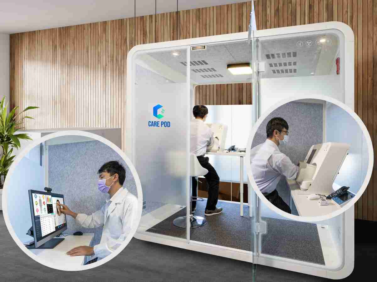 达擎于医疗科技展中展出＂远距诊疗舱＂，，，，以因应医疗数字化及社会高龄化趋势下、、、复诊及慢性病患等族群对于远距看诊需求逐渐升高所推出的创新整合方案。。。。多功能合一、、高隐私性的远距诊疗舱可根据病患端与医师端的不同需求，，，，提供弹性化及客制化功能，，，，节省医生和病患的精力及时间